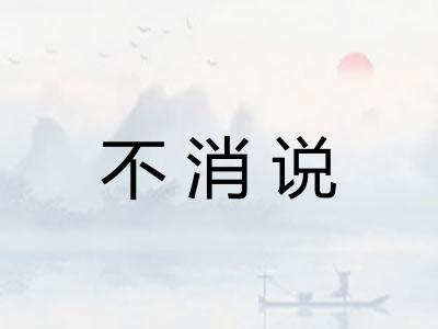 不消说