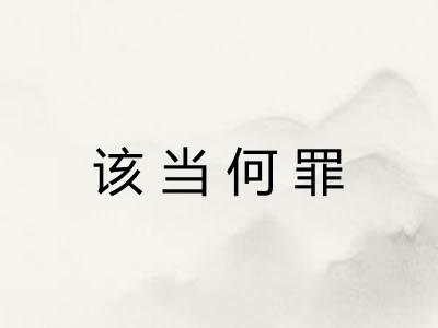 该当何罪 该当何罪