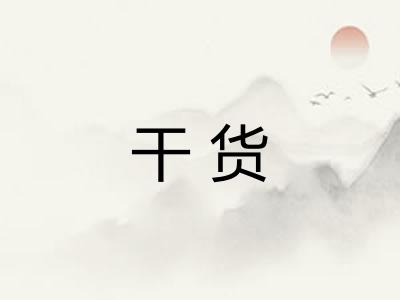 干货