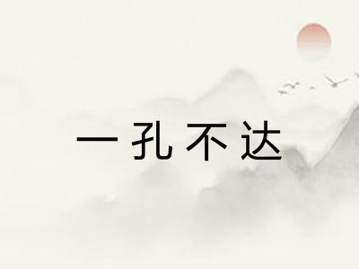 一孔不达