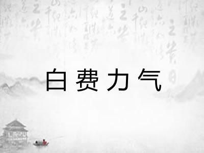白费力气