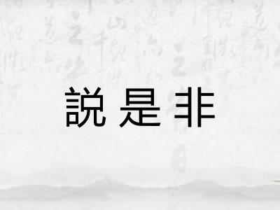説是非