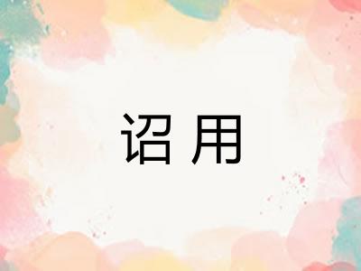 诏用