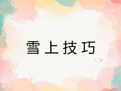 雪上技巧