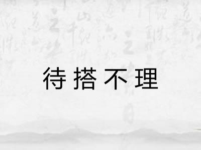待搭不理