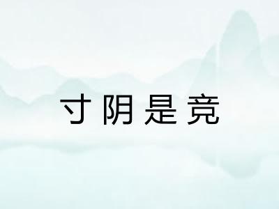 寸阴是竞