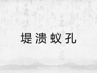 堤溃蚁孔