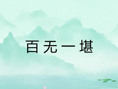 百无一堪