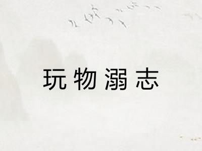 玩物溺志