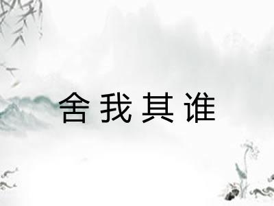 舍我其谁