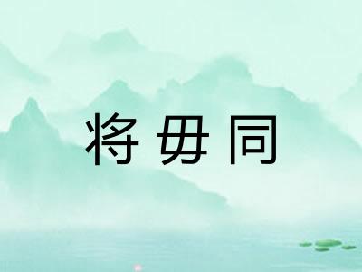 将毋同