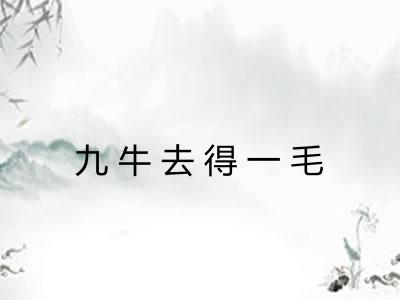 九牛去得一毛