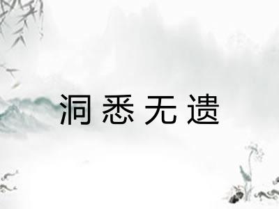 洞悉无遗