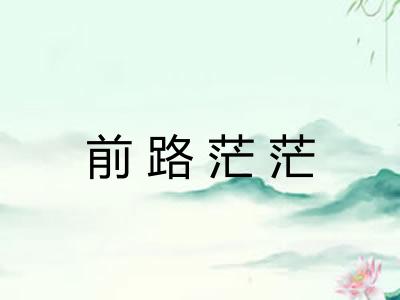前路茫茫