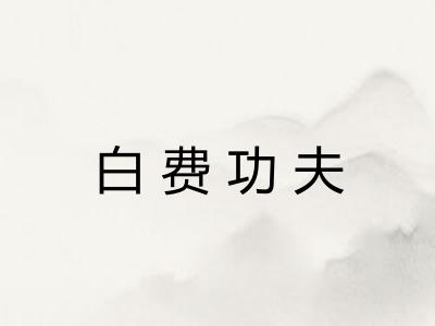 白费功夫