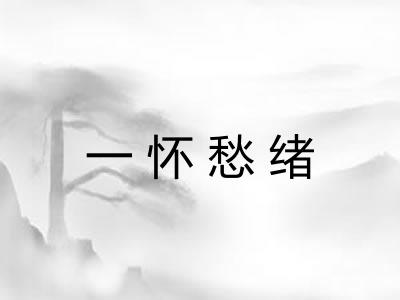 一怀愁绪