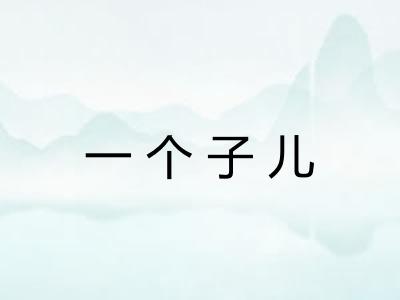 一个子儿