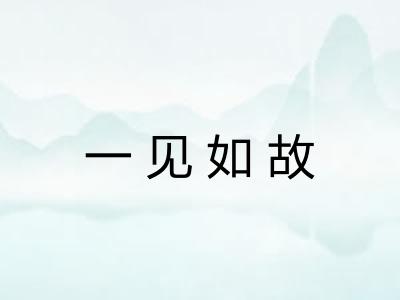 一见如故