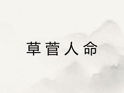 草菅人命