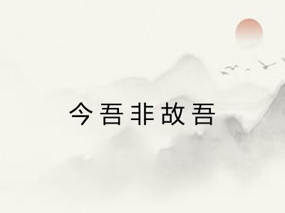 今吾非故吾