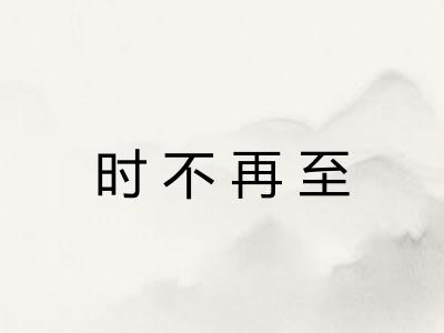 时不再至