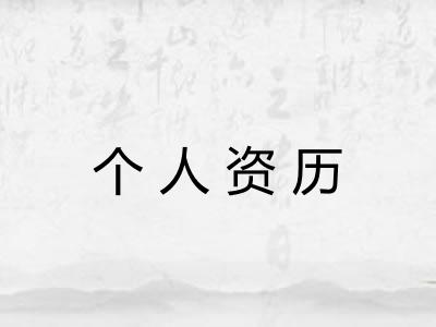 个人资历