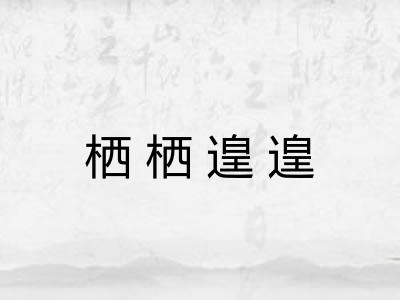 栖栖遑遑