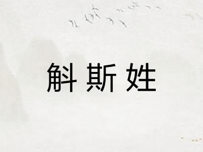 斛斯姓