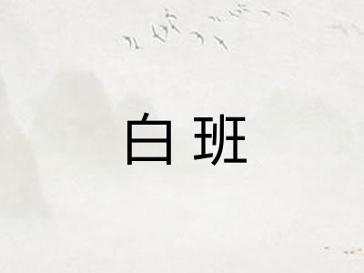 白班