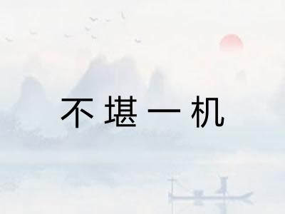 不堪一机