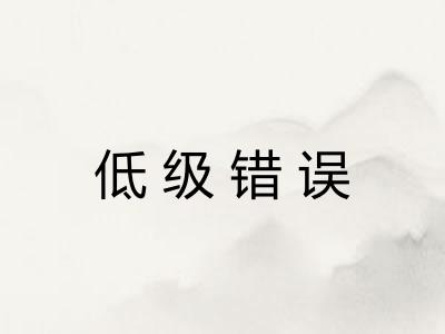低级错误