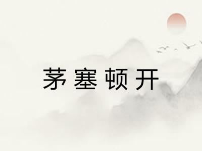 茅塞顿开