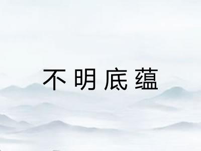不明底蕴