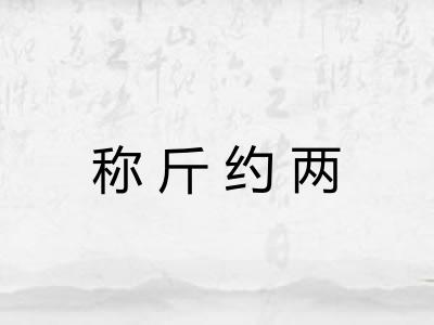 称斤约两