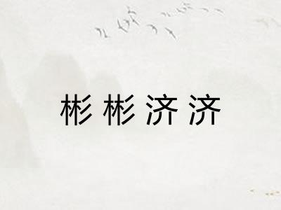 彬彬济济
