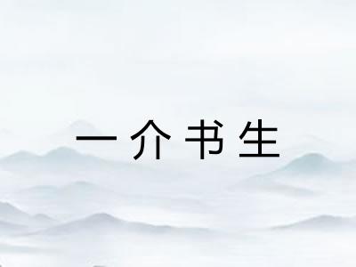 一介书生
