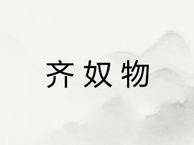 齐奴物