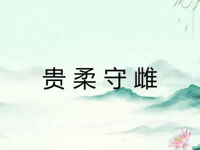 贵柔守雌