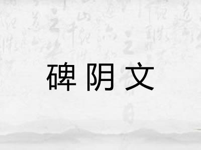 碑阴文