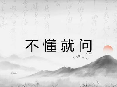 不懂就问