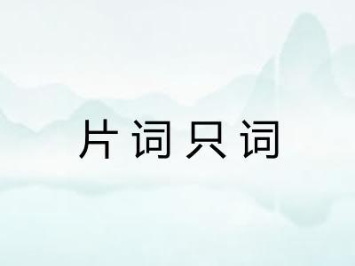片词只词