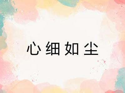 心细如尘