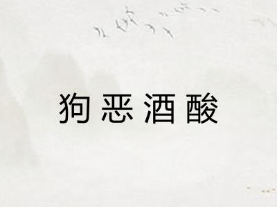 狗恶酒酸