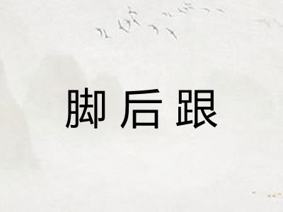 脚后跟