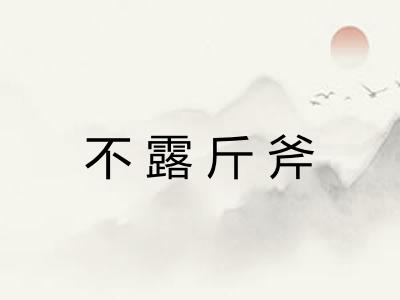 不露斤斧