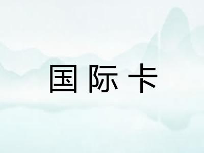 国际卡