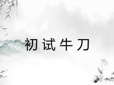 初试牛刀