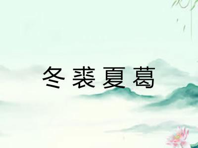 冬裘夏葛