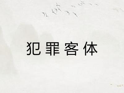 犯罪客体