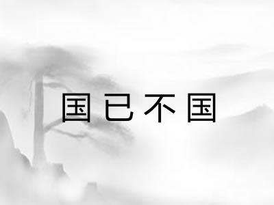 国已不国